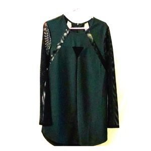 Hunter green short evening dress